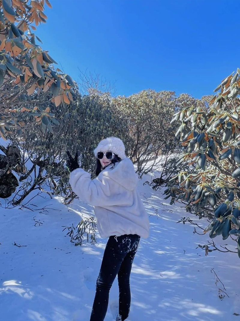 Chụp ảnh với tuyết thật